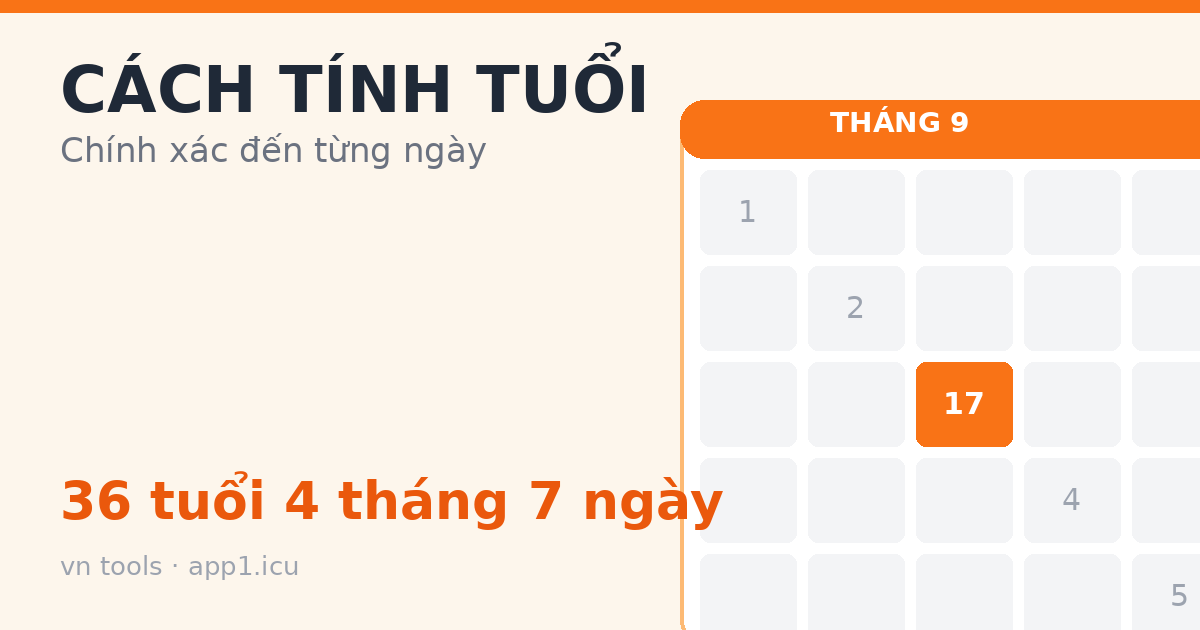 Cách tính tuổi chính xác theo năm, tháng, ngày