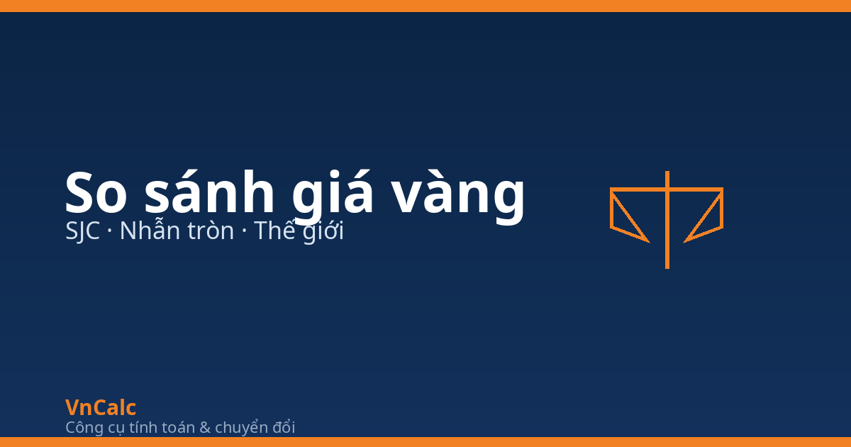 So sánh giá vàng SJC và nhẫn tròn — VnCalc