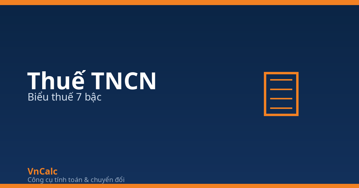 Công cụ tính thuế TNCN VnCalc