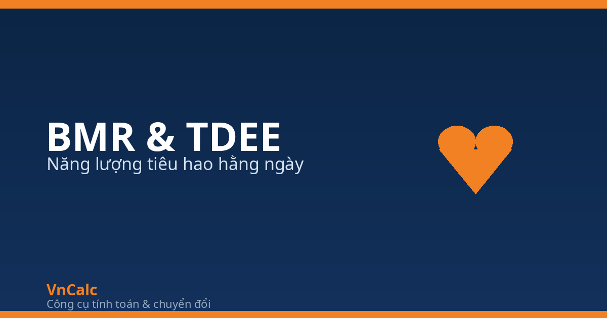 Tính BMR và TDEE — VnCalc